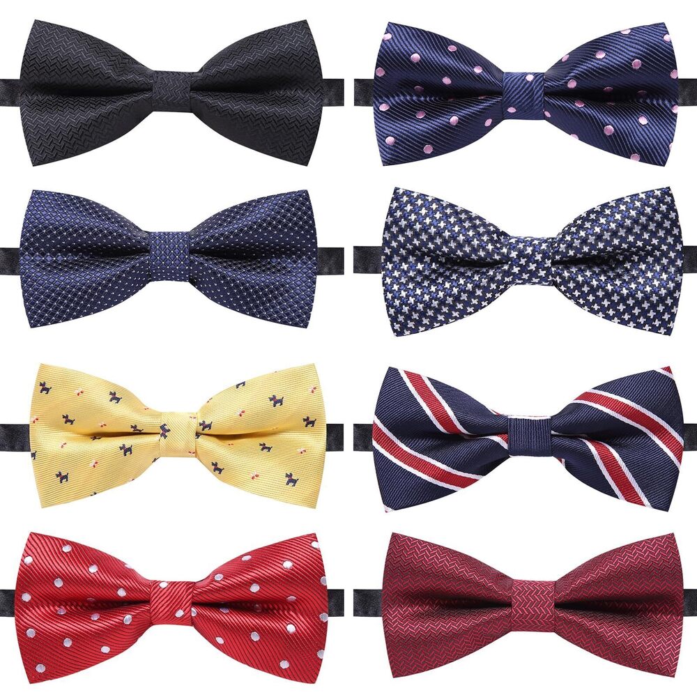 7183 8 PACKS Elegant Adjustable Pre-tied bow ties Boys Mixed color